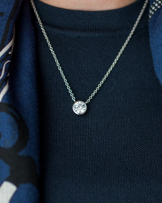 Large Rhinestone Bezel Necklace - 18k Gold Plated - Glamourous Grace