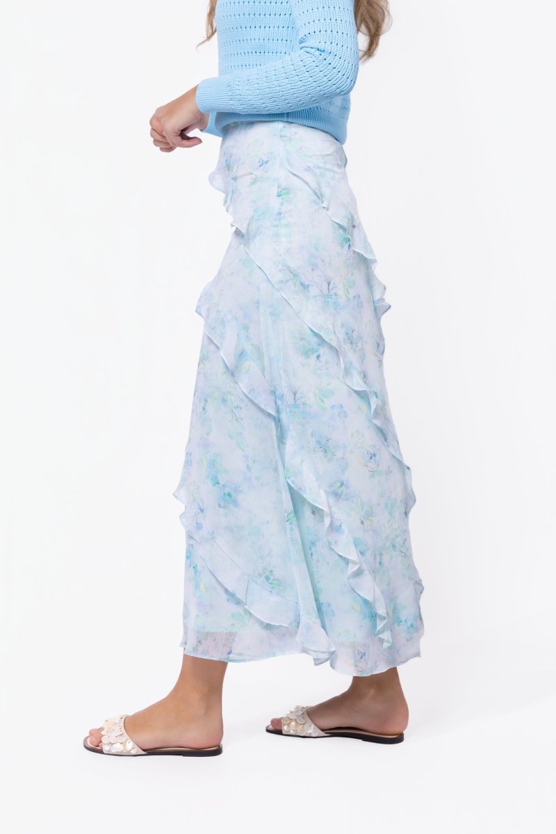 Laurel Skirt (Blue Flower) - Glamourous Grace