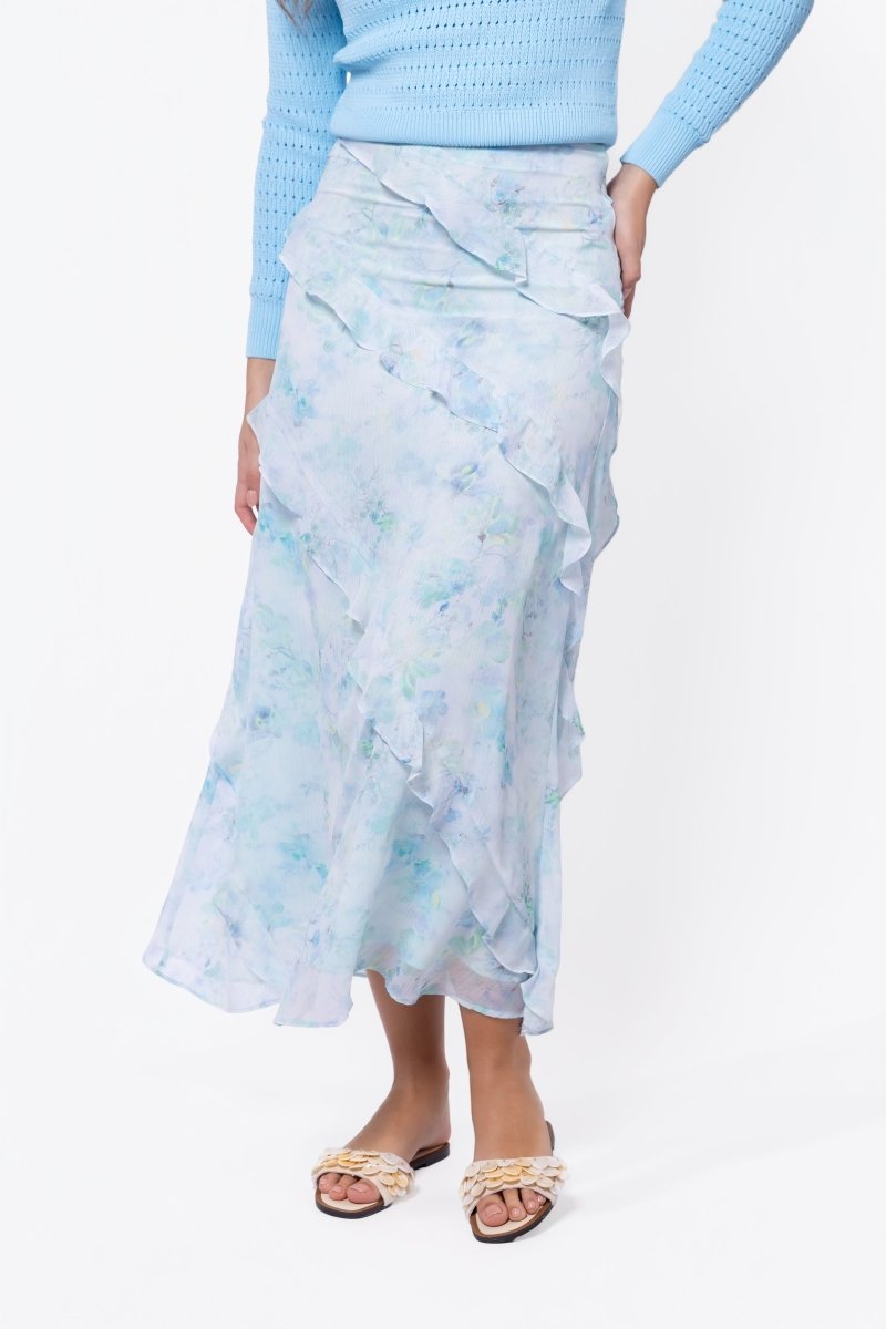 Laurel Skirt (Blue Flower) - Glamourous Grace