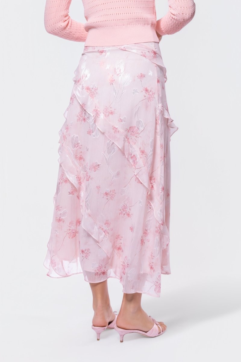 Laurel Skirt (Light Peach Pattern) - Glamourous Grace