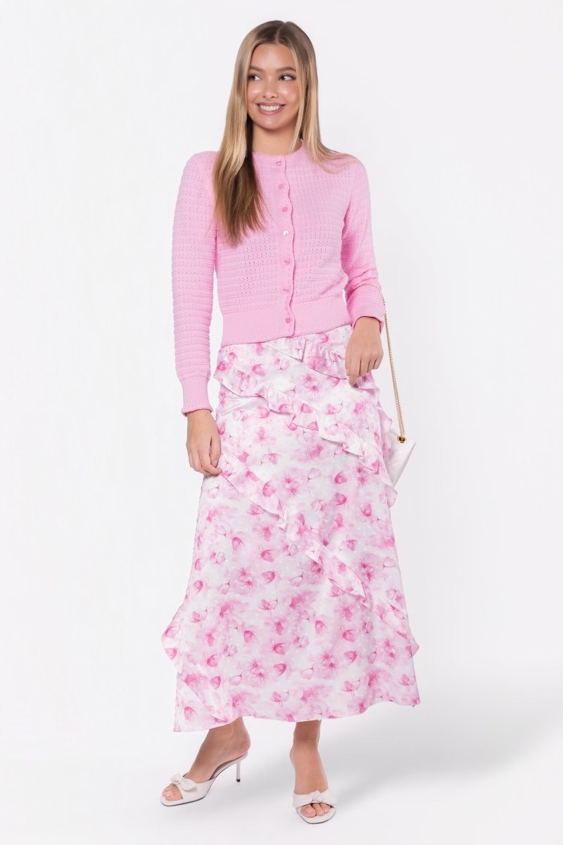 Laurel Skirt (White/Pink) - Glamourous Grace