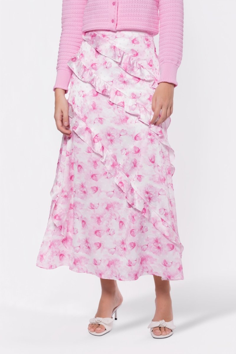 Laurel Skirt (White/Pink) - Glamourous Grace