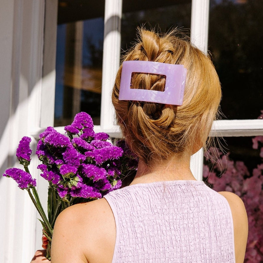 Lavender Mist Large Flat Rectangle Hair Clip - Glamourous Grace