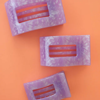 Lavender Mist Medium Flat Rectangle Hair Clip - Glamourous Grace