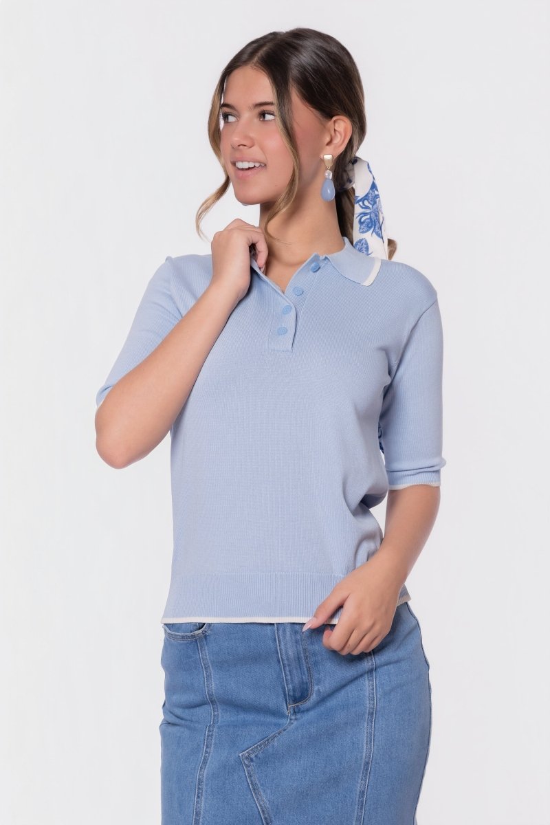 Leah Top (Light Blue) - Glamourous Grace