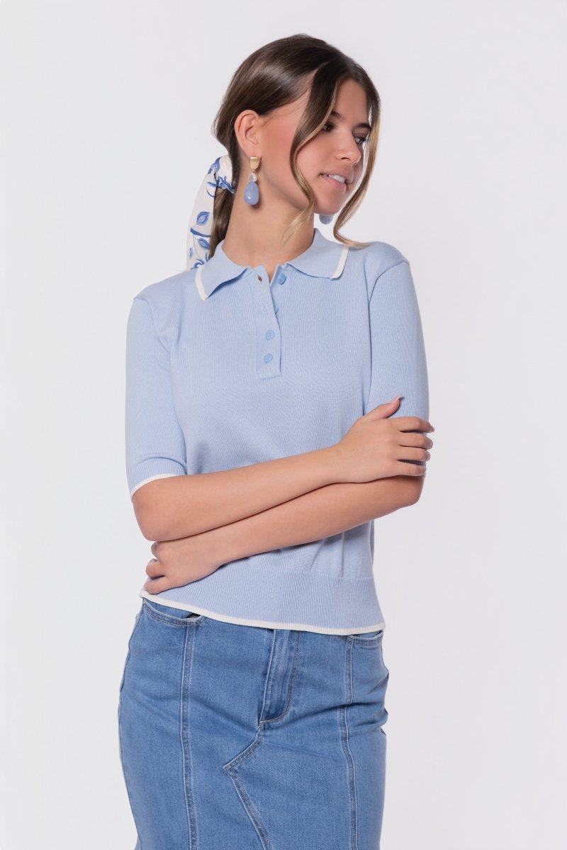 Leah Top (Light Blue) - Glamourous Grace