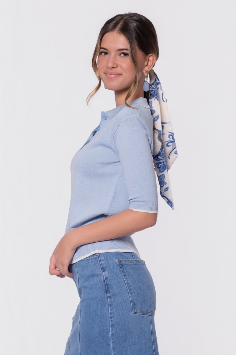 Leah Top (Light Blue) - Glamourous Grace