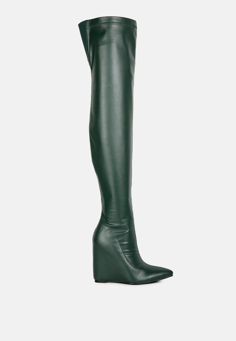 Leggy Lass Wedge Heel Long Boots - Glamourous Grace