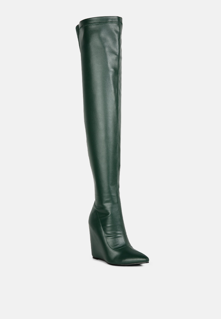 Leggy Lass Wedge Heel Long Boots - Glamourous Grace