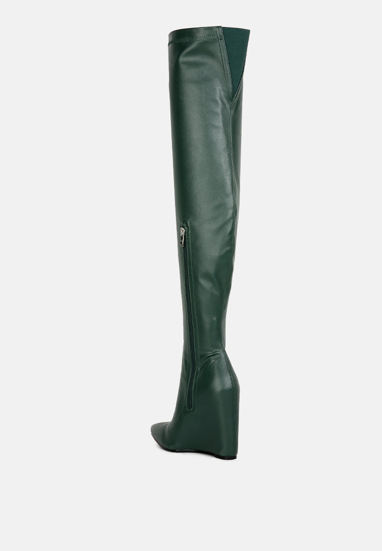 Leggy Lass Wedge Heel Long Boots - Glamourous Grace