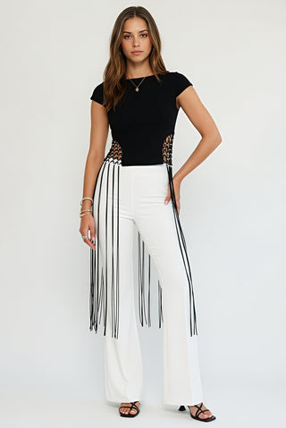 Leona fringe top