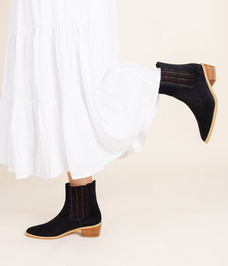 Leonor Suede Ankle Boot in Black - Glamourous Grace