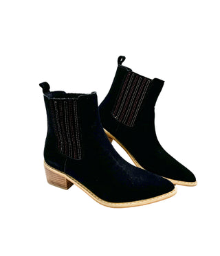 Leonor Suede Ankle Boot in Black - Glamourous Grace
