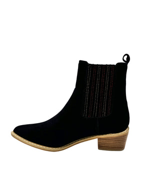 Leonor Suede Ankle Boot in Black - Glamourous Grace