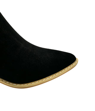 Leonor Suede Ankle Boot in Black - Glamourous Grace