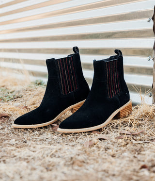 Leonor Suede Ankle Boot in Black - Glamourous Grace