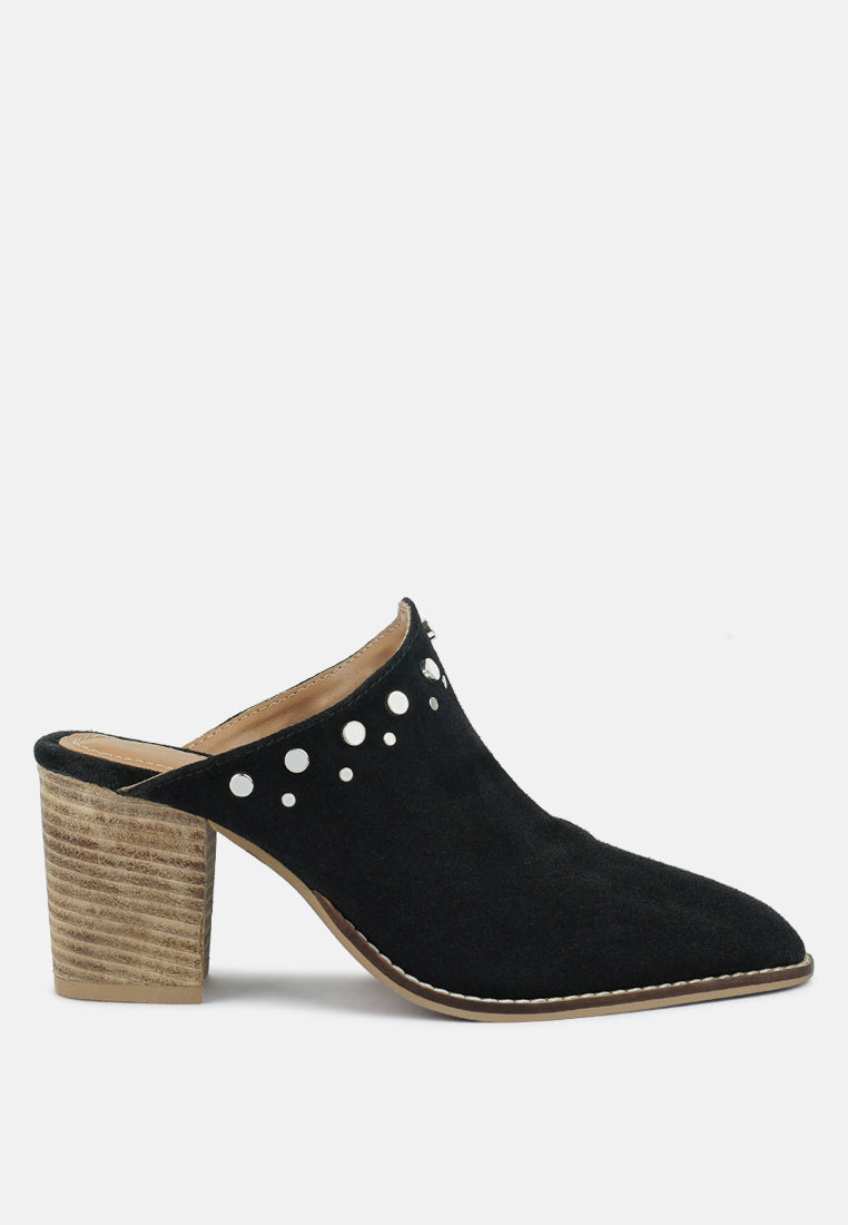 Leslie Stacked Heel Mules - Glamourous Grace