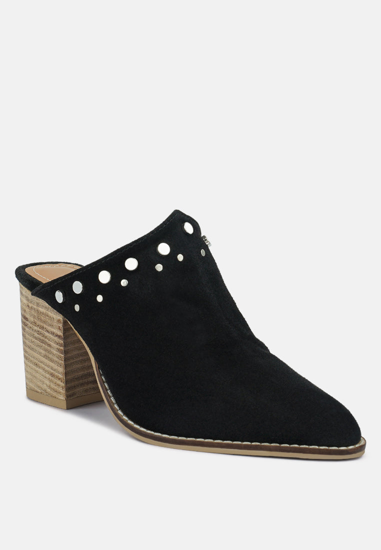 Leslie Stacked Heel Mules - Glamourous Grace