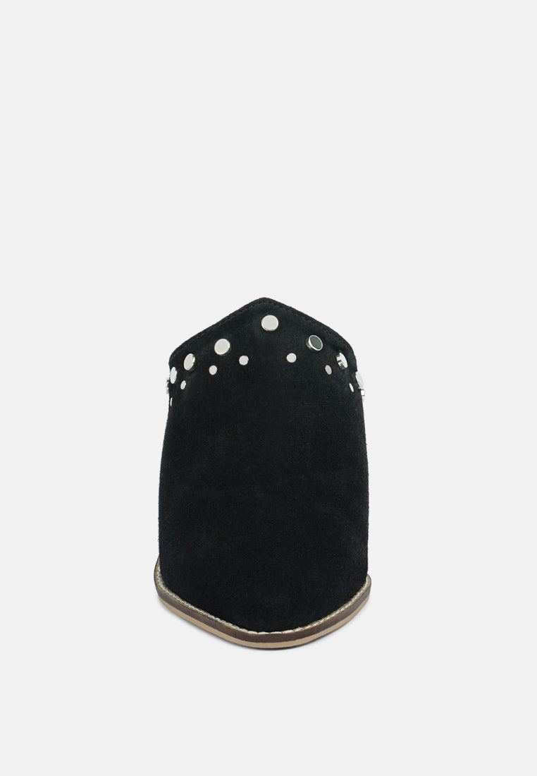 Leslie Stacked Heel Mules - Glamourous Grace