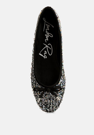 Lettie Sequin Embellished Ballet Flats - Glamourous Grace