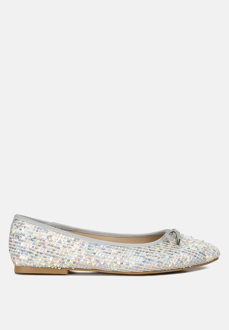 Lettie Sequin Embellished Ballet Flats - Glamourous Grace