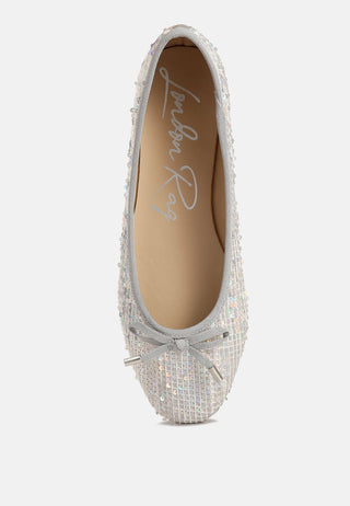 Lettie Sequin Embellished Ballet Flats - Glamourous Grace