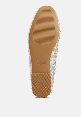 Lettie Sequin Embellished Ballet Flats - Glamourous Grace