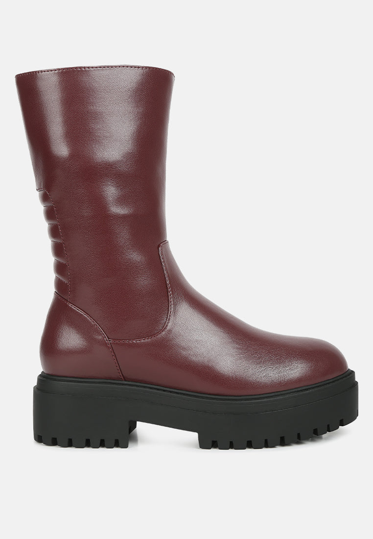 Lewisa Panelled Lug Sole Boots - Glamourous Grace
