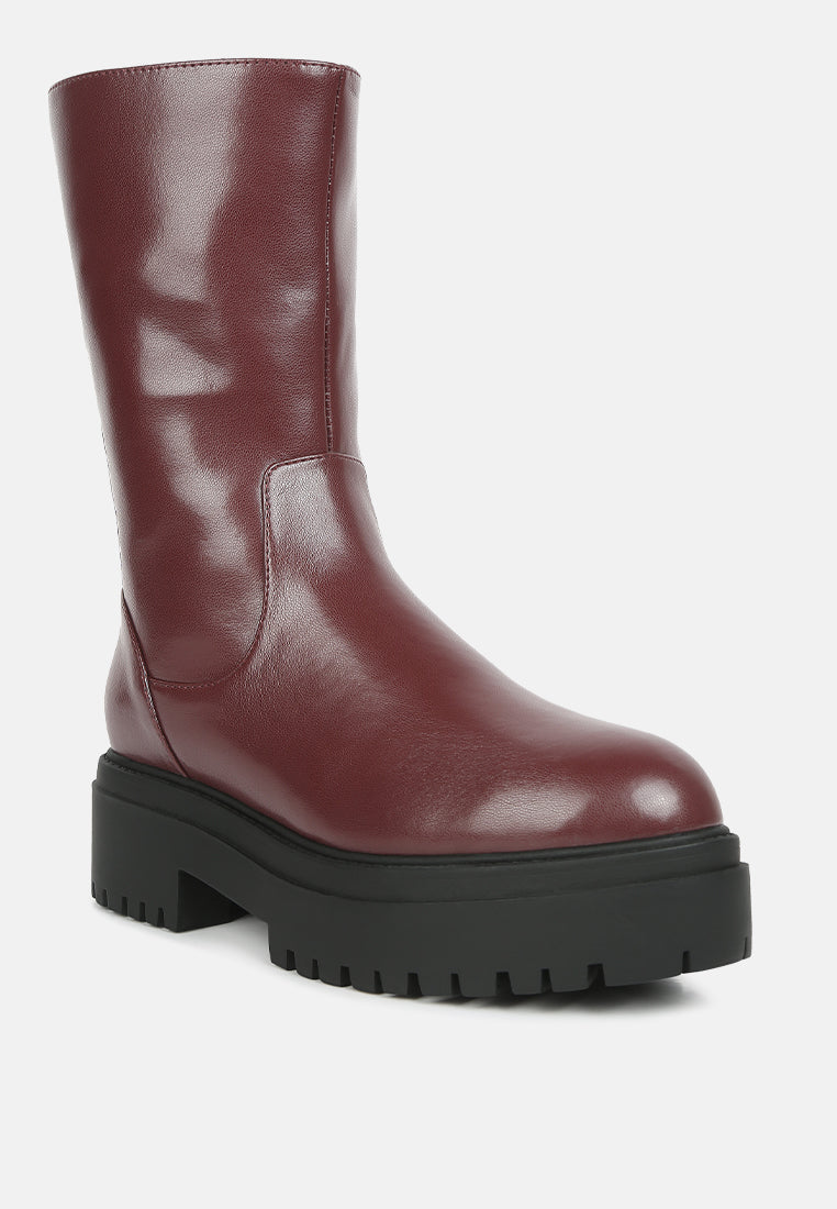 Lewisa Panelled Lug Sole Boots - Glamourous Grace