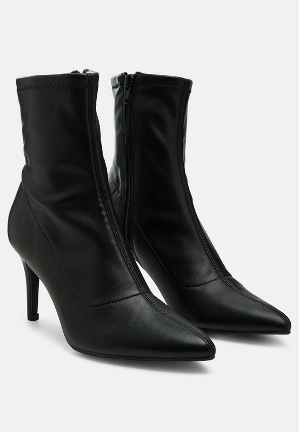 Leylah Mid Heel Stiletto Ankle Boots - Glamourous Grace