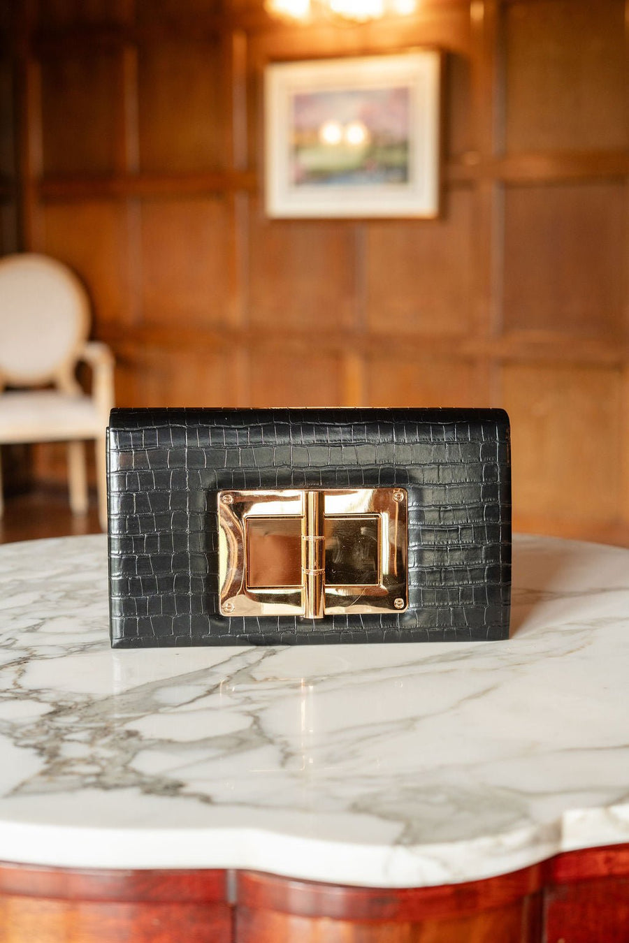 Lillian Croc Clutch - Glamourous Grace
