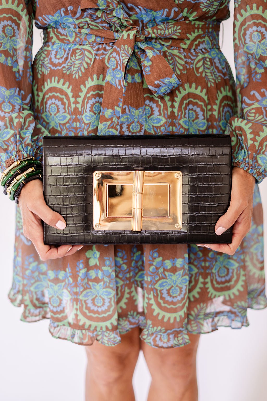 Lillian Croc Clutch - Glamourous Grace