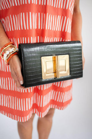 Lillian Croc Clutch - Glamourous Grace