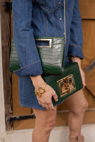 Lillian Croc Clutch - Glamourous Grace