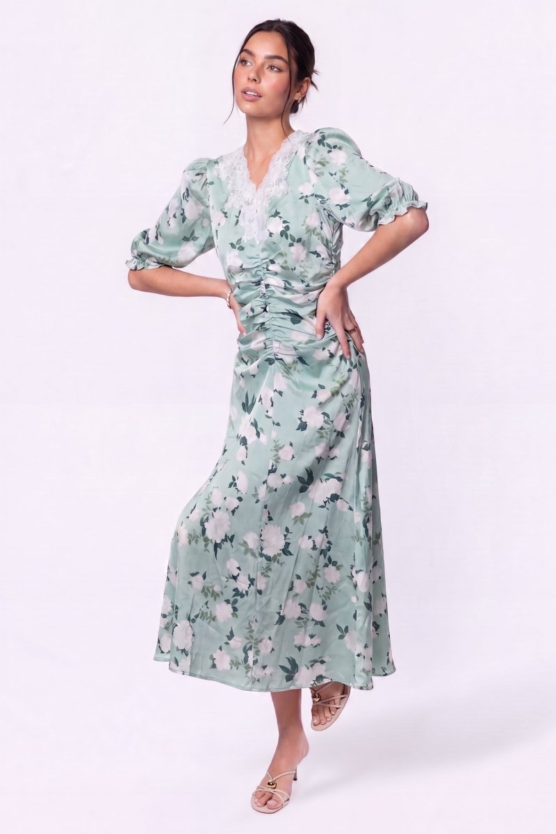 Lina Dress (Green Pattern) - Glamourous Grace