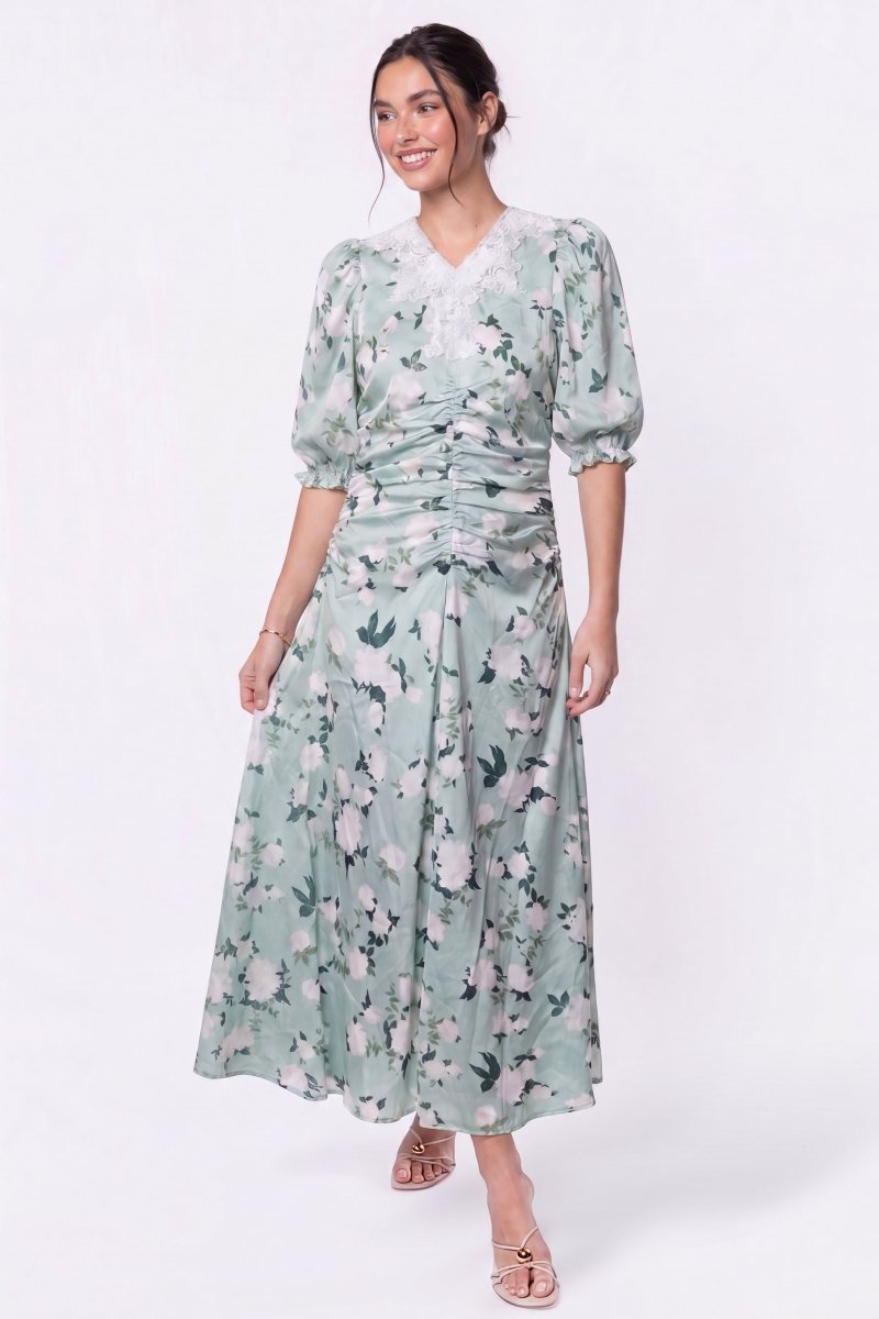 Lina Dress (Green Pattern) - Glamourous Grace