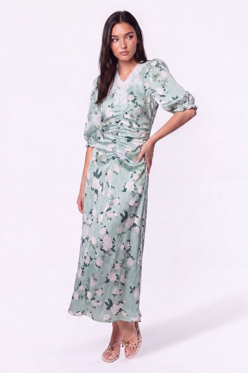 Lina Dress (Green Pattern) - Glamourous Grace