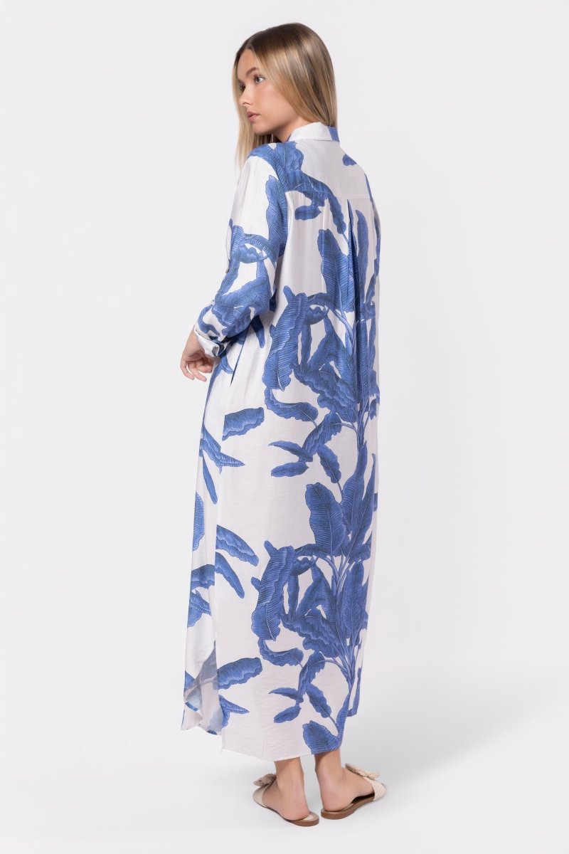 Lindsey Dress (White/Blue) - Glamourous Grace