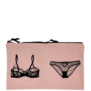 Double Lingerie Packing Pouch – Pink/Blush - Glamourous Grace