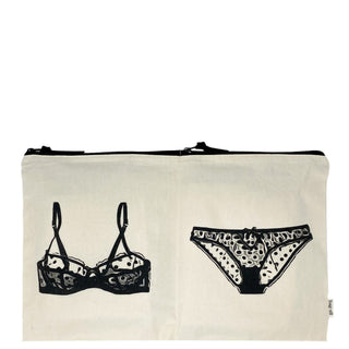 Double Lingerie Packing Pouch – Cream - Glamourous Grace