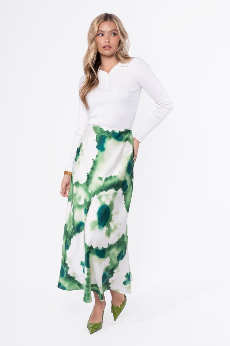 Lisa Skirt (Ivory/Green) - Glamourous Grace