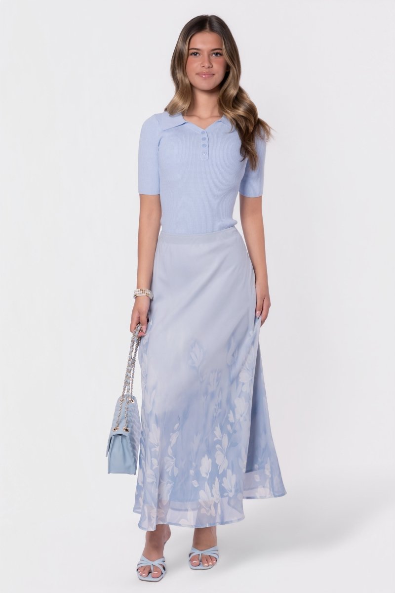 Lisa Skirt (Light Blue Flower) - Glamourous Grace