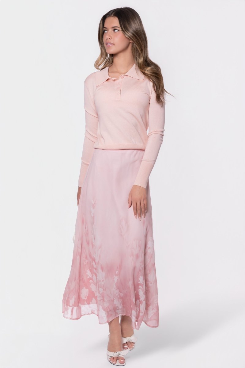 Lisa Skirt (Light Pink Flower) - Glamourous Grace