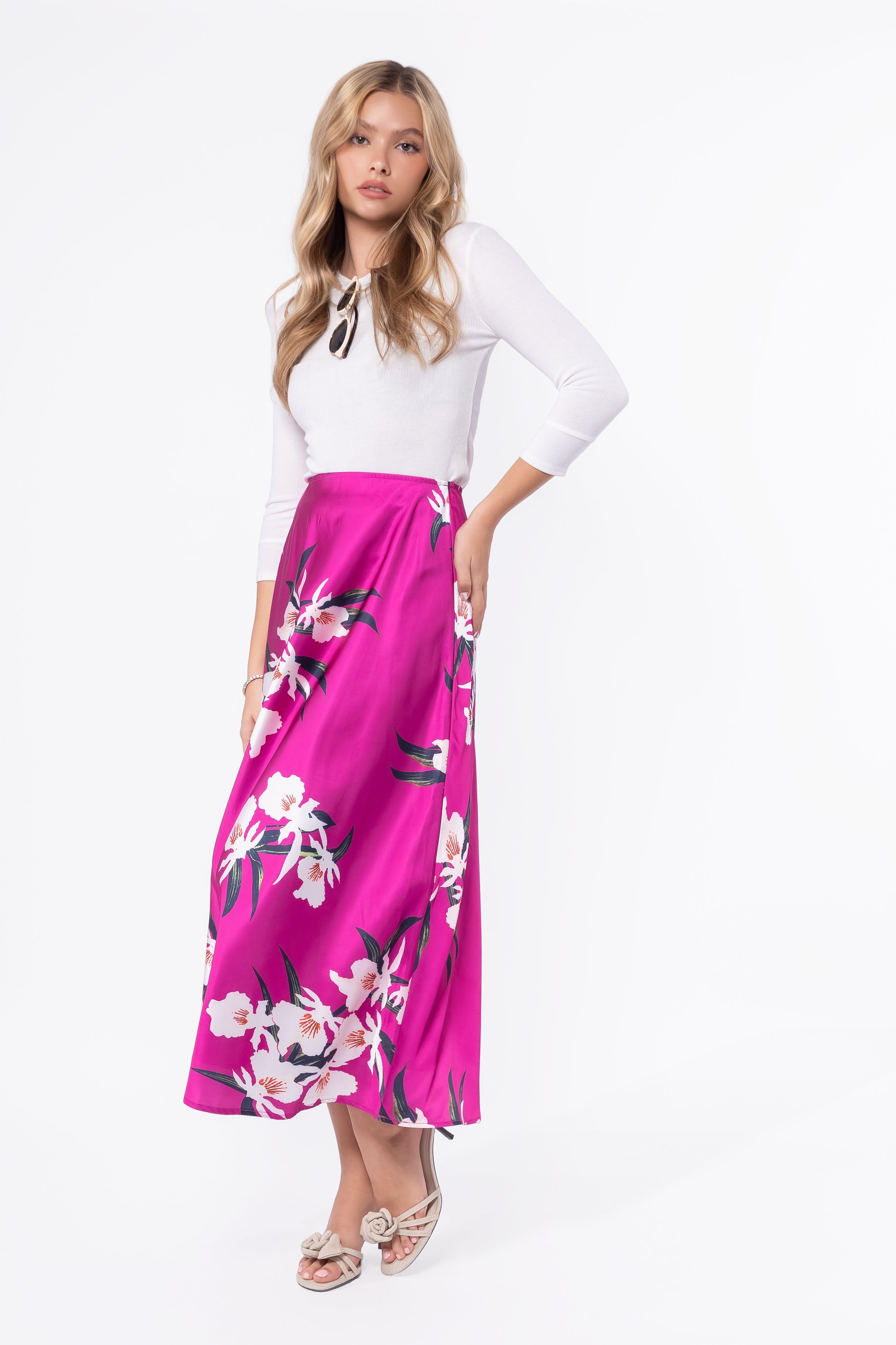 Lisa Skirt (Pink Flower) - Glamourous Grace