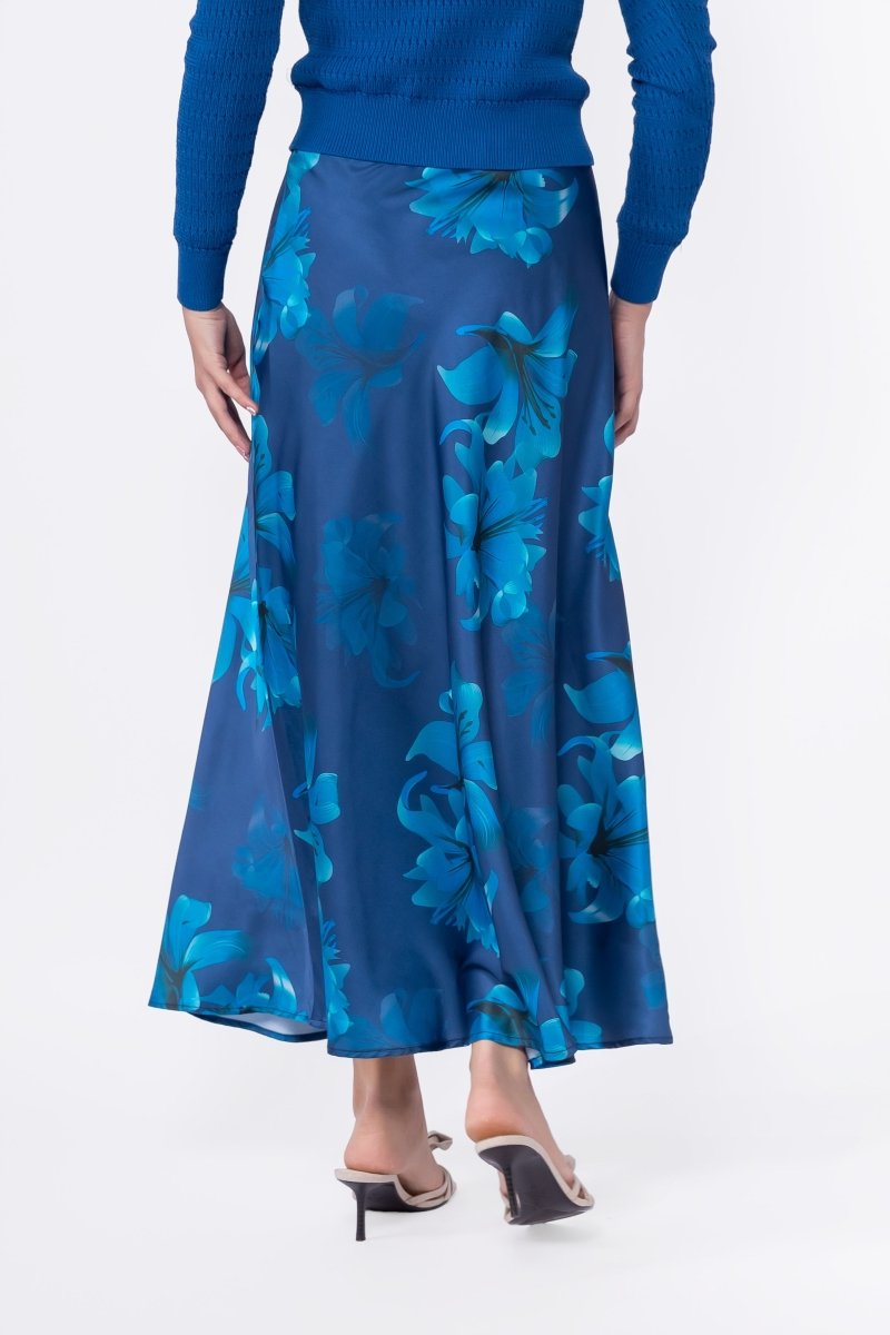 Lisa Skirt (Teal Flower) - Glamourous Grace