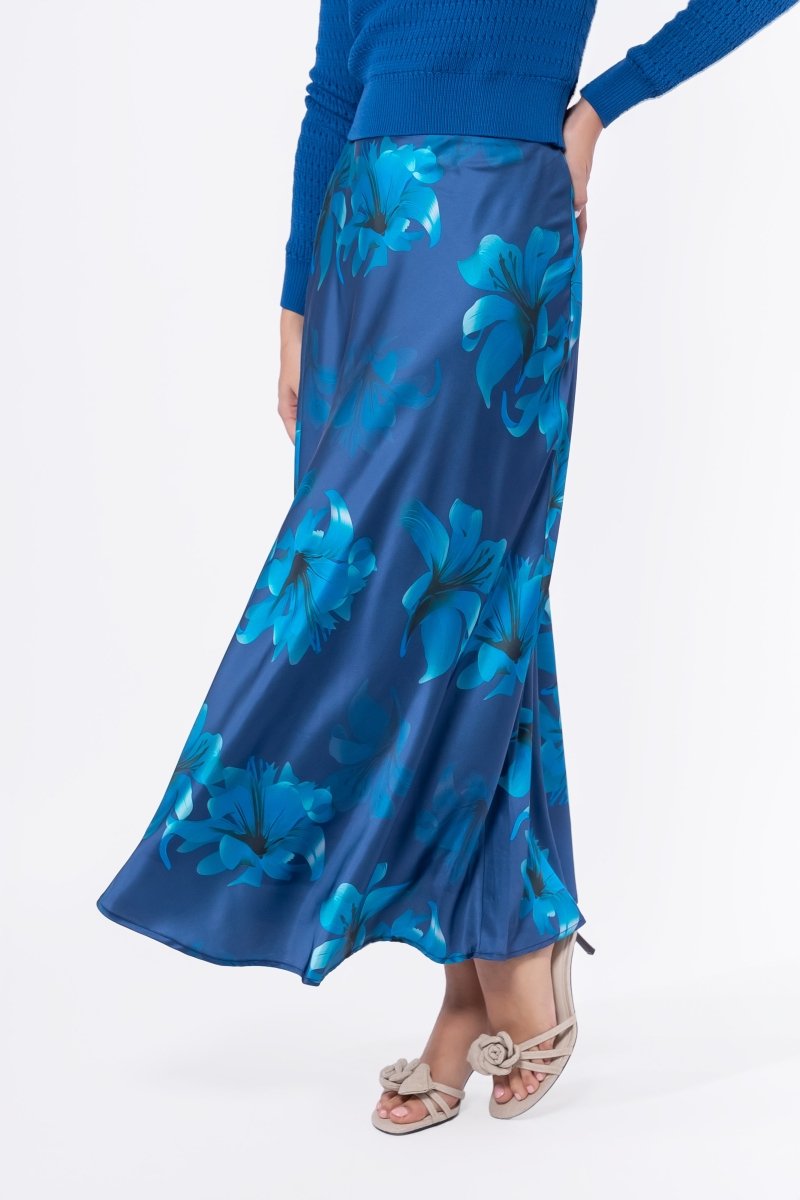 Lisa Skirt (Teal Flower) - Glamourous Grace