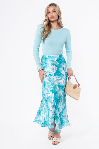 Lisa Skirt (Teal Green Pattern)