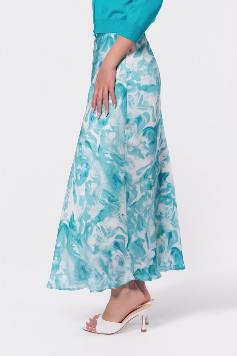 Lisa Skirt (Teal Green Pattern) - Glamourous Grace