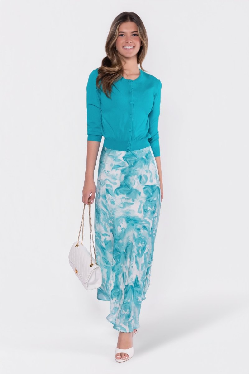 Lisa Skirt (Teal Green Pattern) - Glamourous Grace