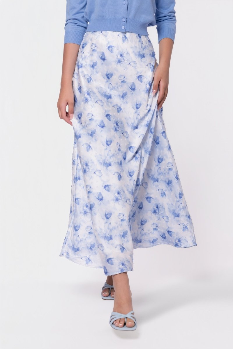 Lisa Skirt (White/Blue) - Glamourous Grace